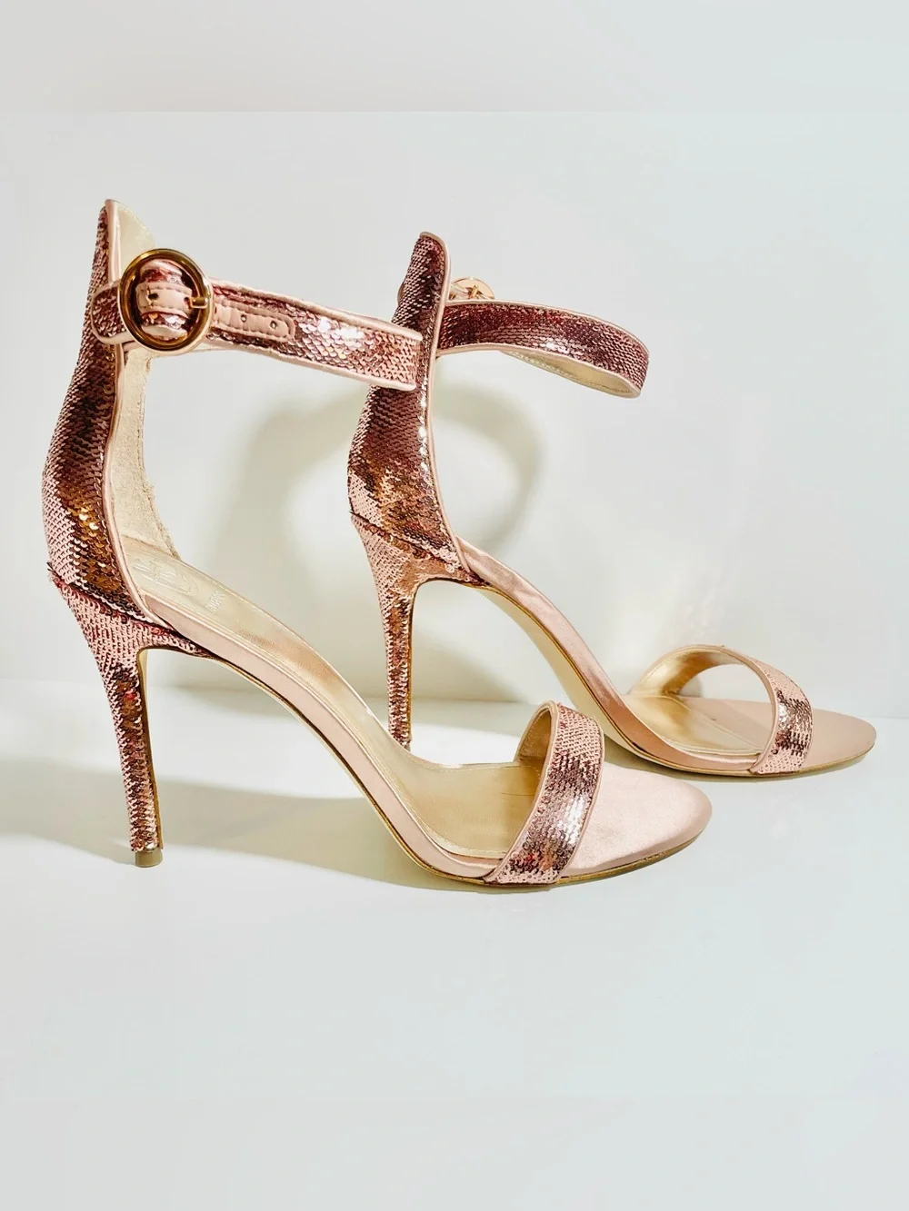 GUESS Pink Sequin Sandal Heels